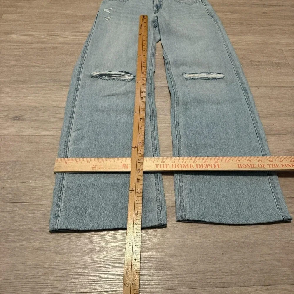 26x30 Blue Distressed Baggy Wide Leg Jeans Y2K 2000s